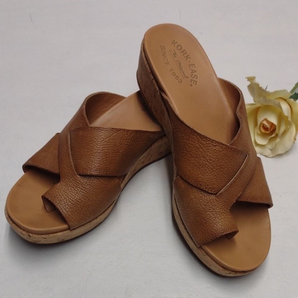 Kork-Ease Women's Brown Slide Sandals - Picture 1 of 9